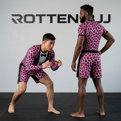 Pink leopard Suit — Rashguard + Shorts Set