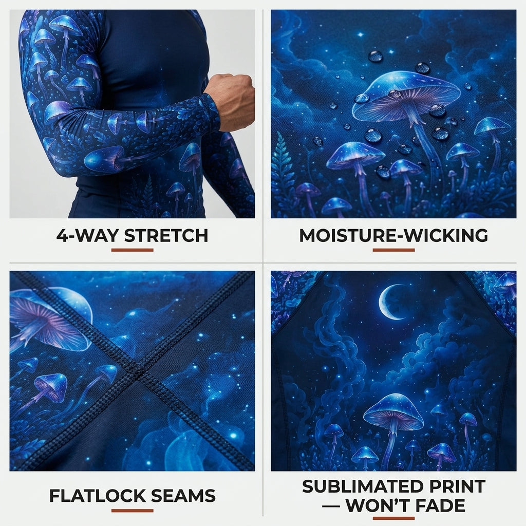 Blue mushroom — Rashguard + Shorts Set
