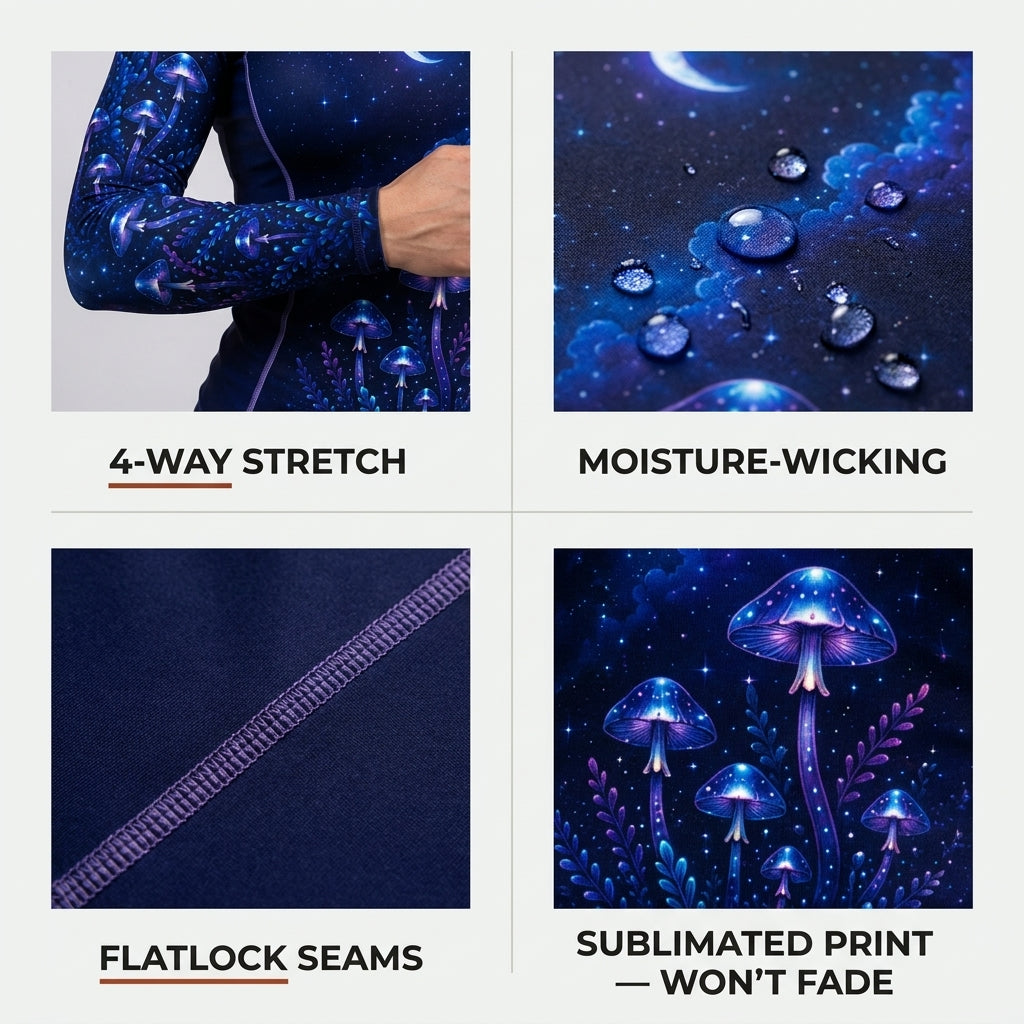 Blue Mushroom — Rashguard + Shorts Set