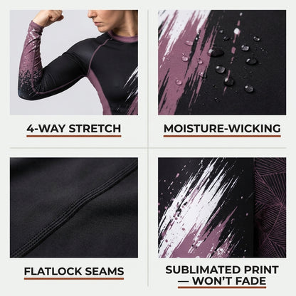 Purple Splash — Rashguard + Shorts Set