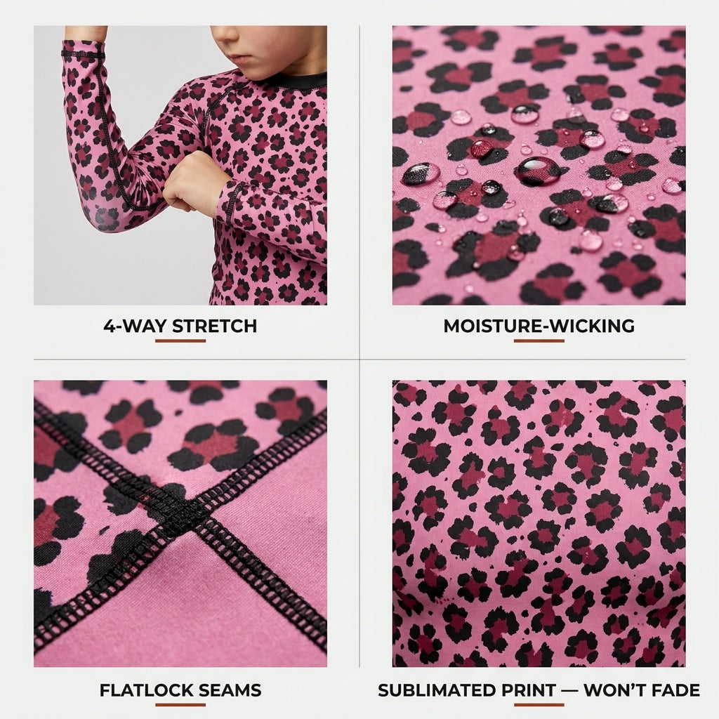 Pink Leopard (kids)— Rashguard + Shorts Set