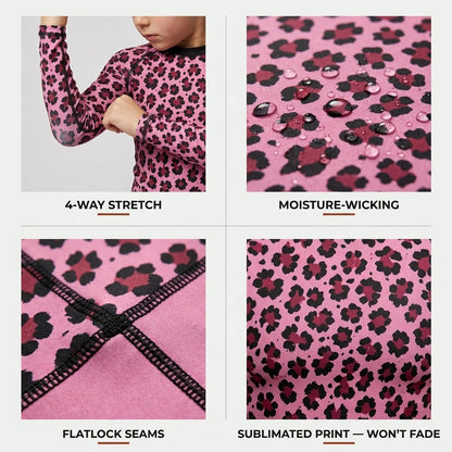 Pink Leopard (kids)— Rashguard + Shorts Set