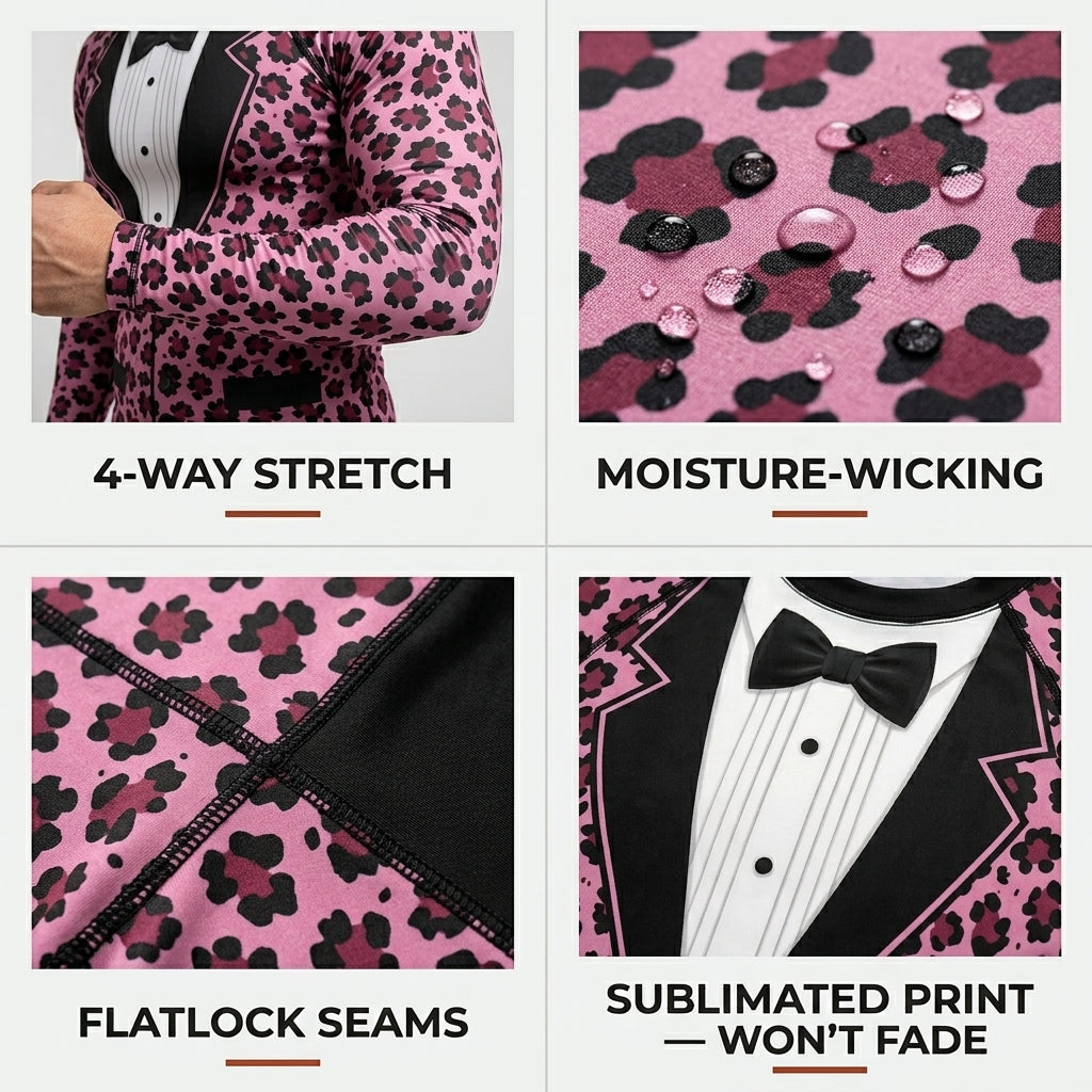 Pink leopard Suit — Rashguard + Shorts Set