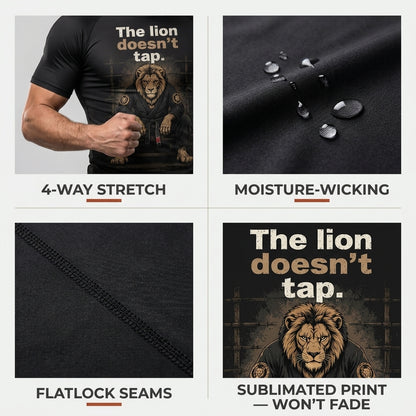 The lion doesn't tap   — Rashguard