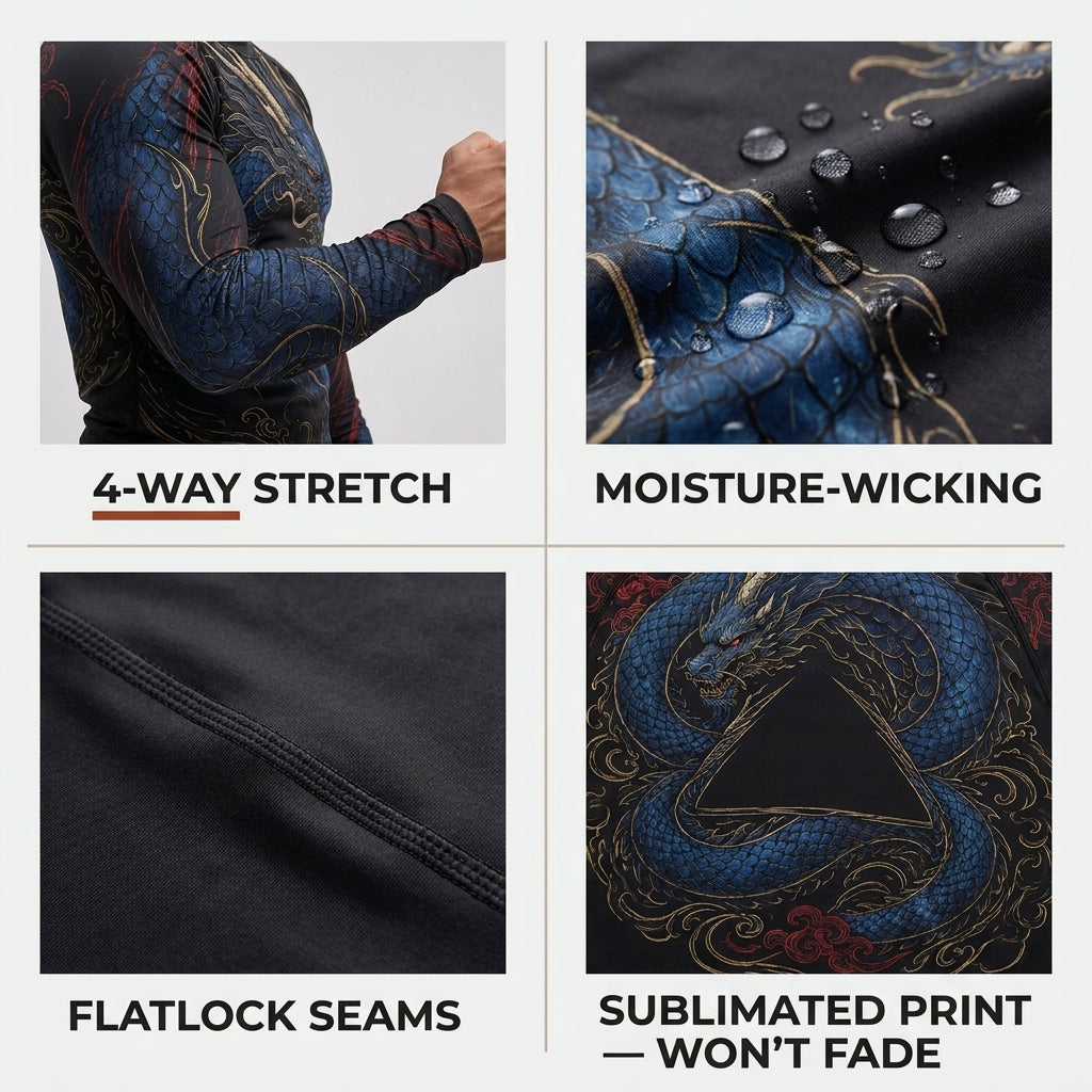 Blue dragon Rashguard + Shorts Set