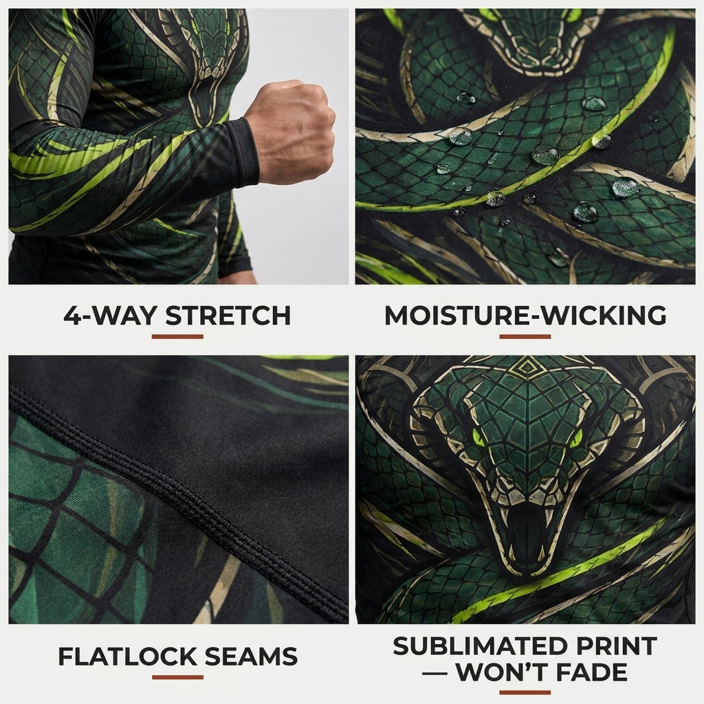 Green Cobra Rashguard + Shorts Set
