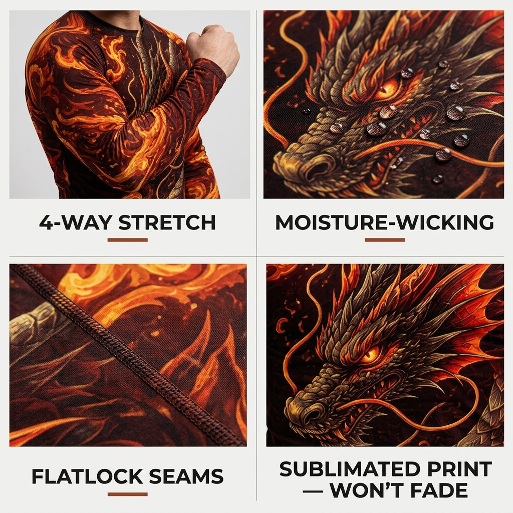 Fire Dragon Rashguard + Shorts Set