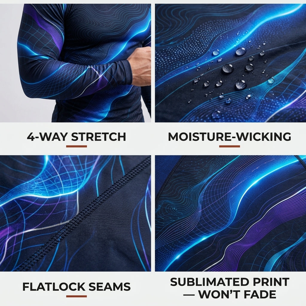 Blue waves Rashguard + Shorts Set