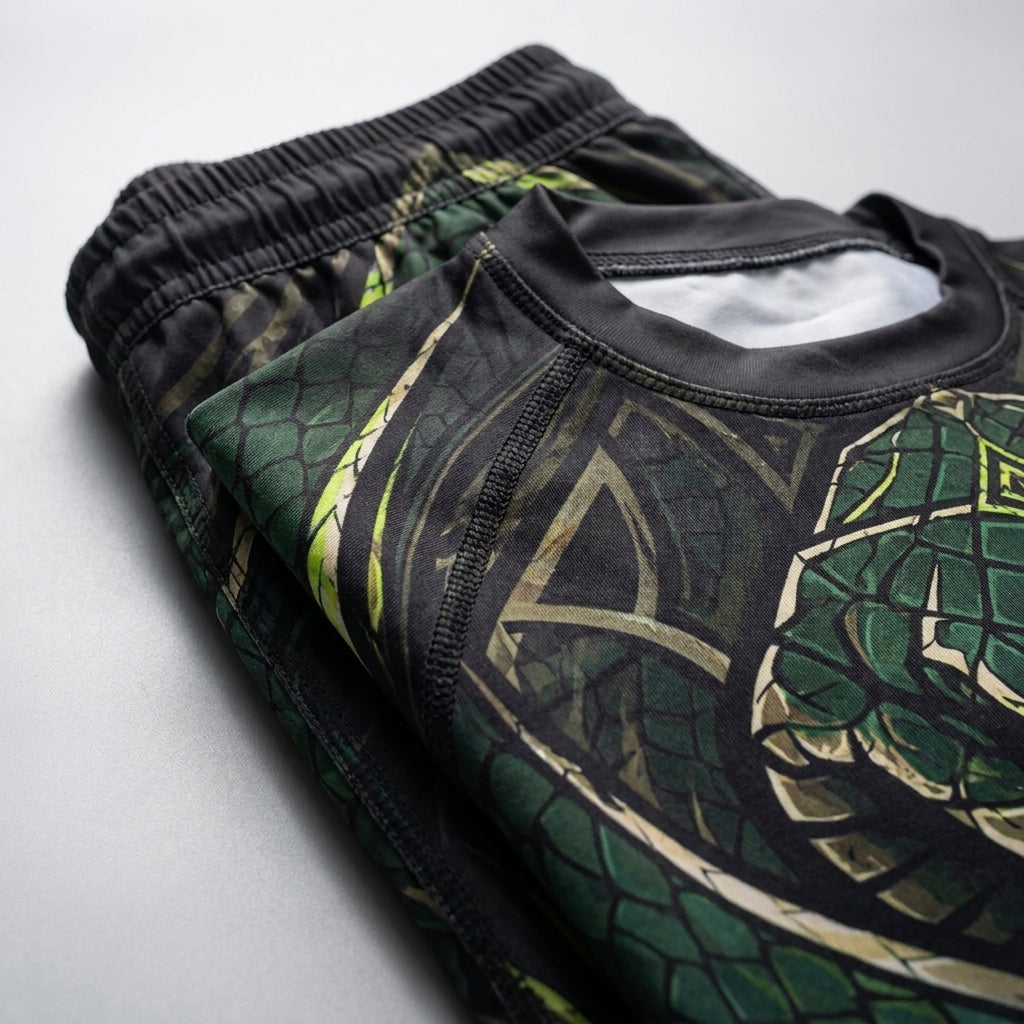 Green Cobra Rashguard + Shorts Set
