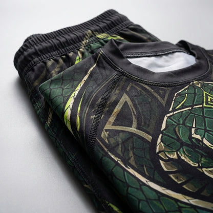Green Cobra Rashguard + Shorts Set