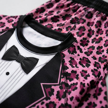 Pink leopard Suit — Rashguard + Shorts Set