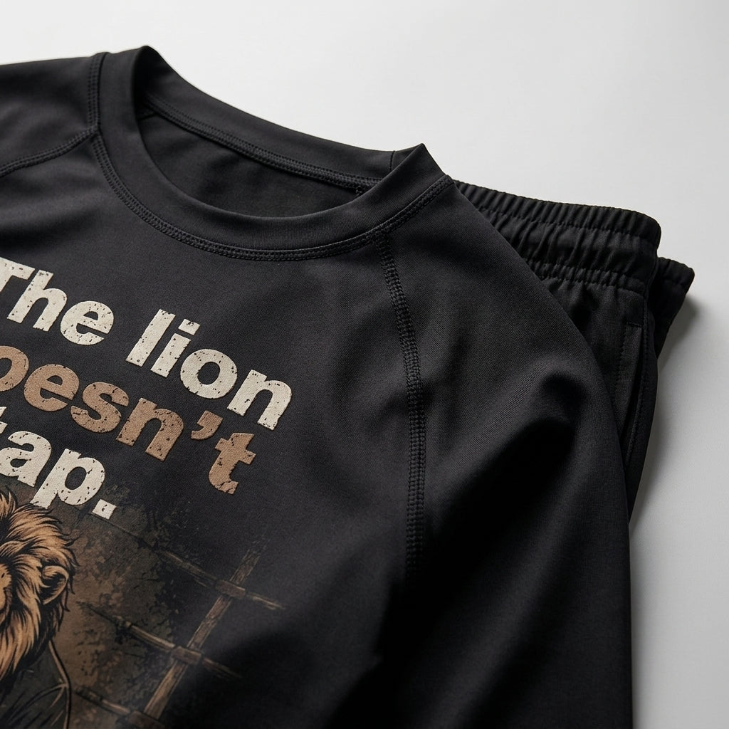 The lion doesn't tap — Rashguard + Shorts Set