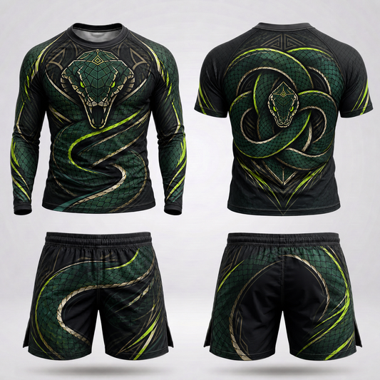 Green Cobra Rashguard + Shorts Set