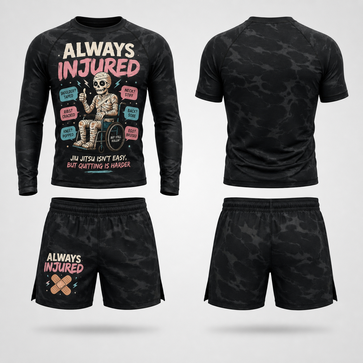 Always Injured — Rashguard + Shorts Set