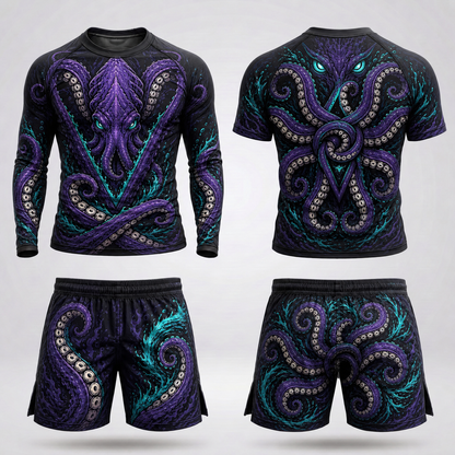 Purple Octopus Rashguard + Shorts Set