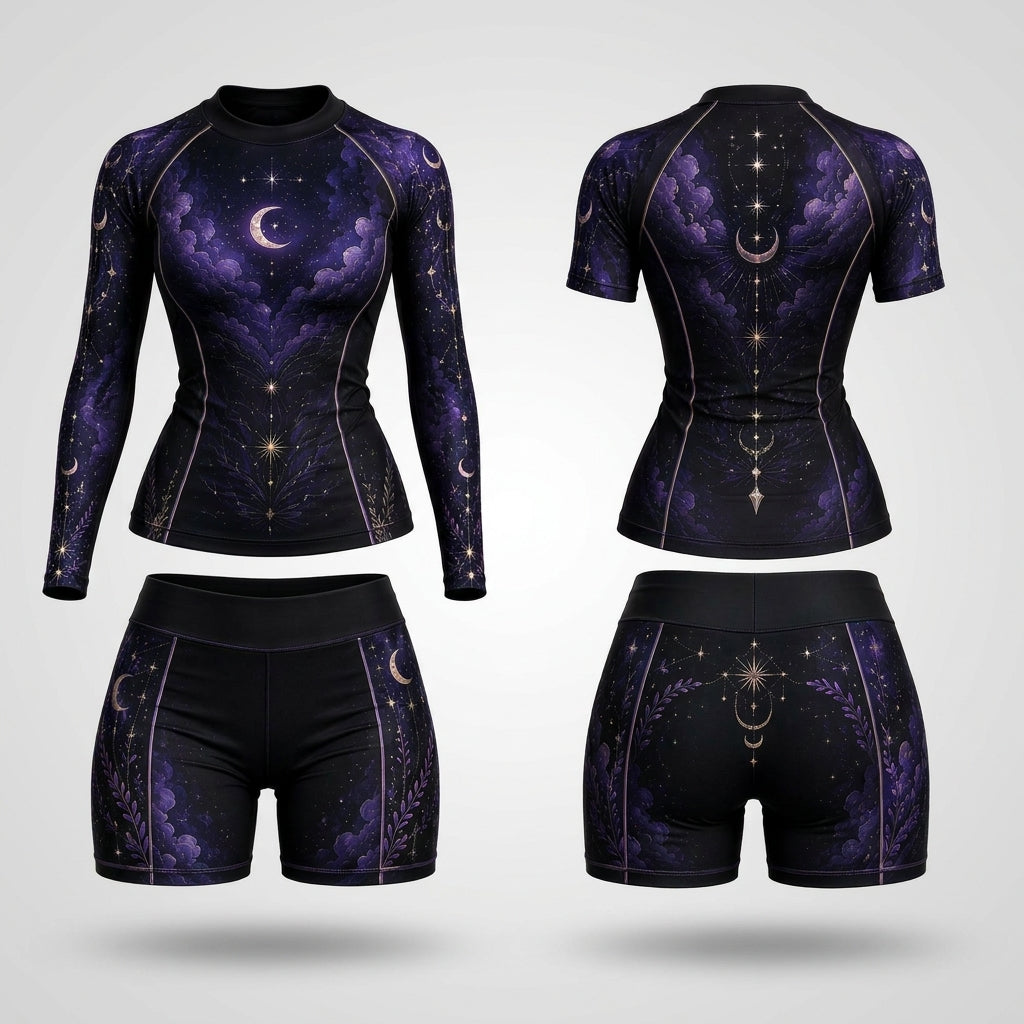 Purple Night — Rashguard + Shorts Set