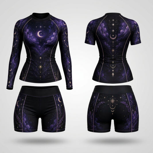 Purple Night — Rashguard + Shorts Set