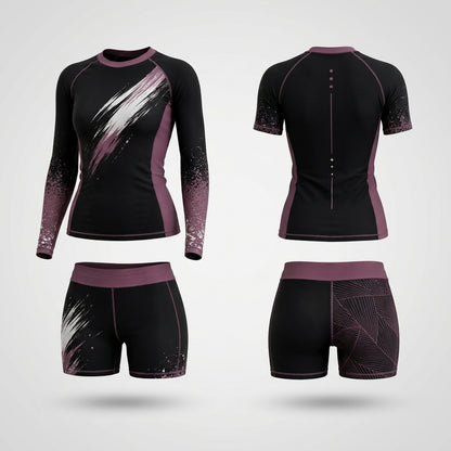 Purple Splash — Rashguard + Shorts Set