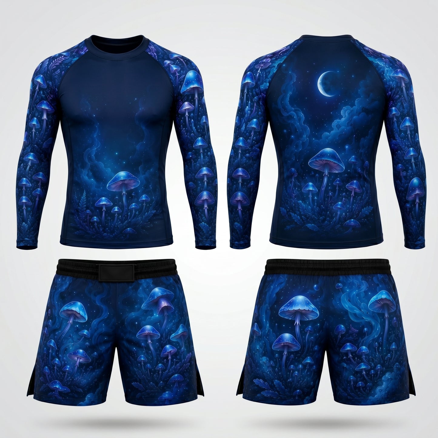 Blue mushroom — Rashguard + Shorts Set