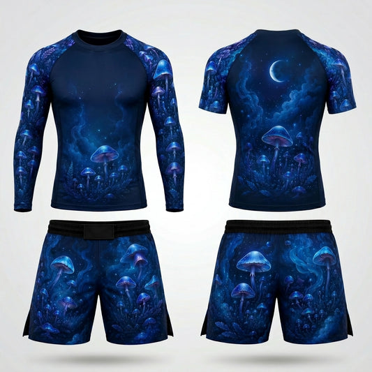 Blue mushroom — Rashguard + Shorts Set