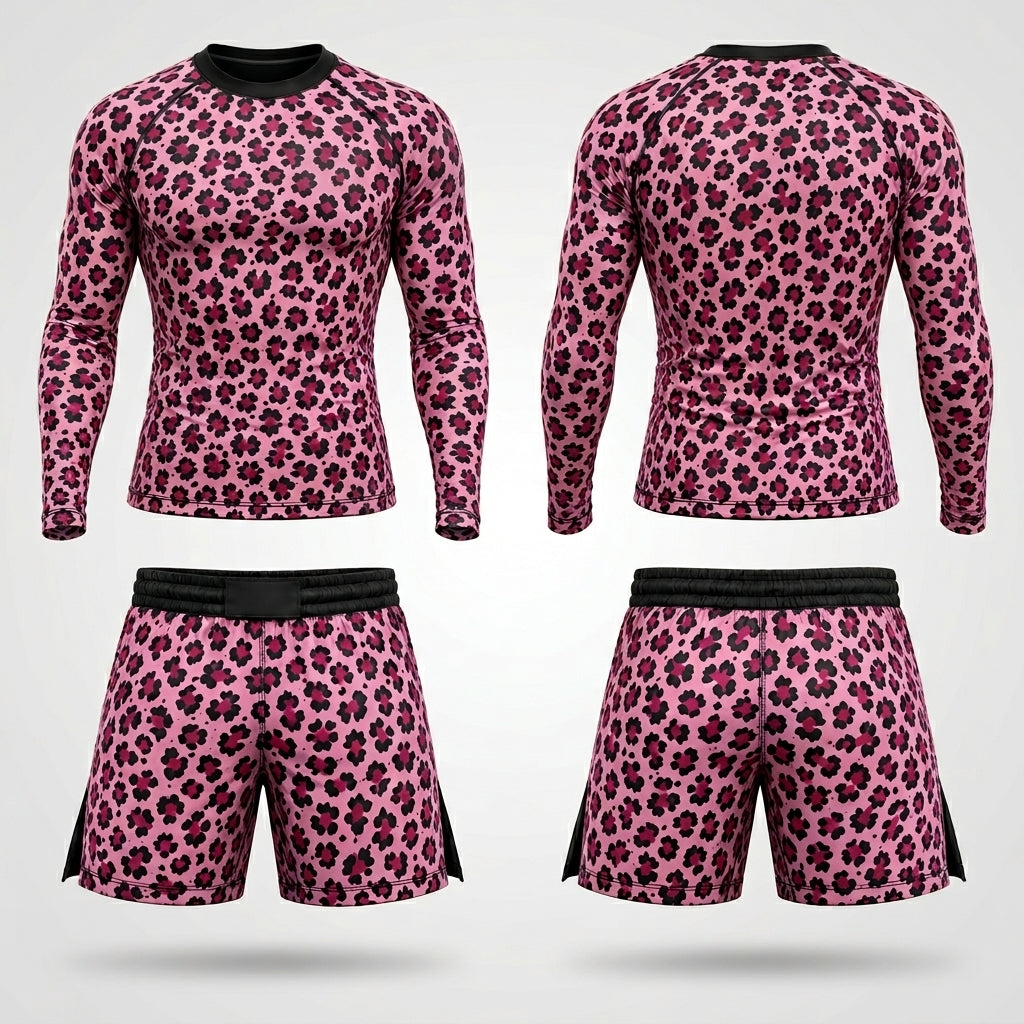 Pink Leopard — Rashguard + Shorts Set