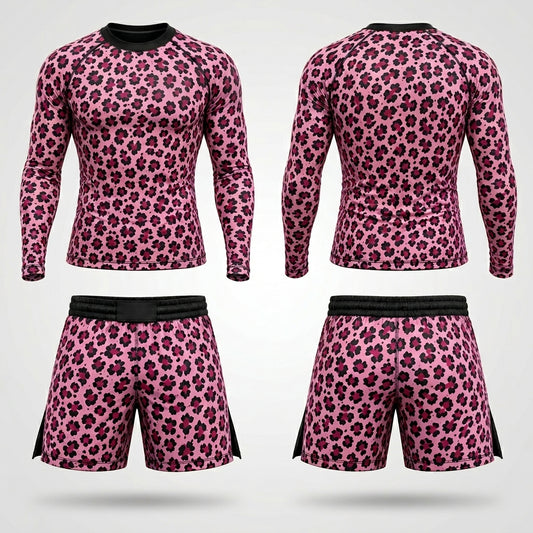 Pink Leopard — Rashguard + Shorts Set