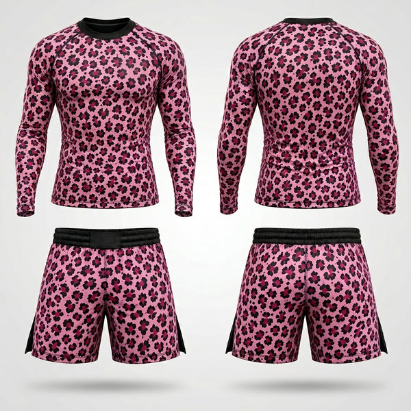 Pink Leopard — Rashguard + Shorts Set