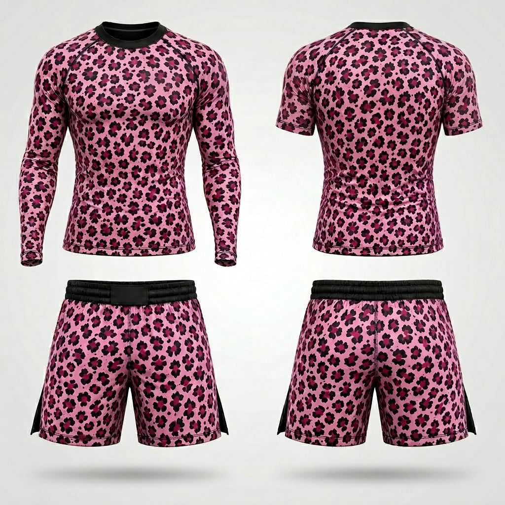 Pink Leopard (kids)— Rashguard + Shorts Set