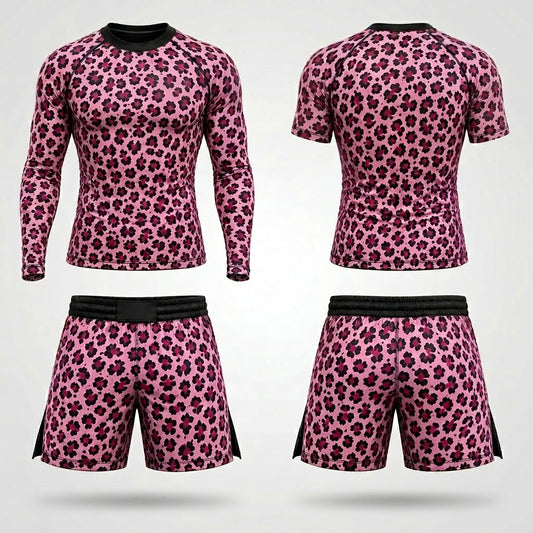 Pink Leopard — Rashguard + Shorts Set