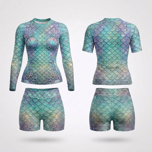 Mermaid (Women)— Rashguard + Shorts Set