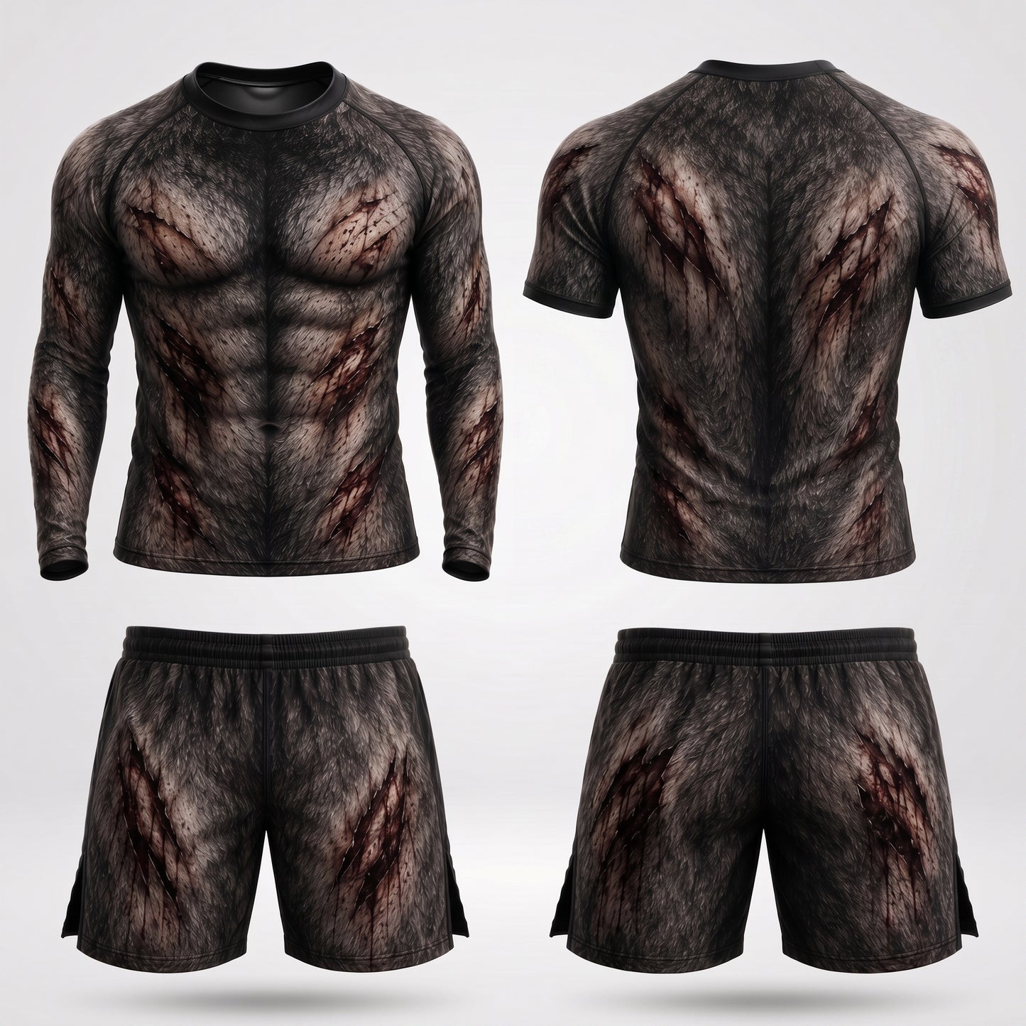 Injured Wolf Rashguard + Shorts Set