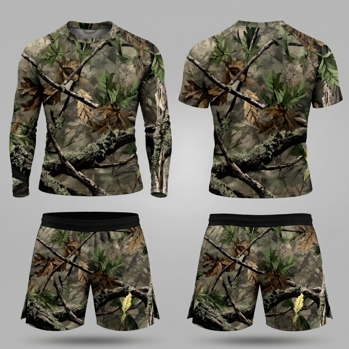 Tree Camo Rashguard + Shorts Set