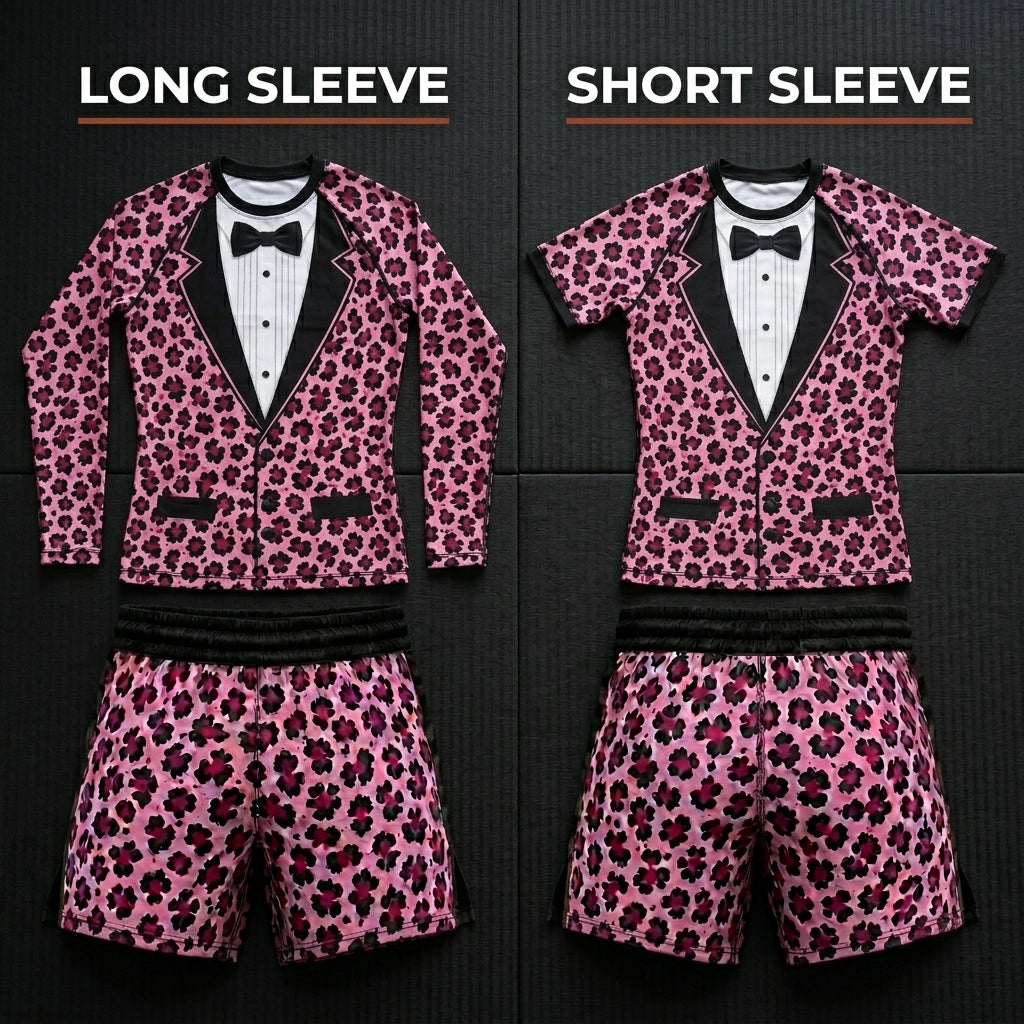 Pink leopard Suit — Rashguard + Shorts Set