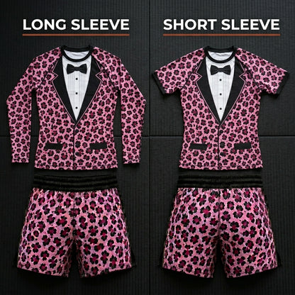 Pink leopard Suit — Rashguard + Shorts Set