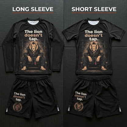 The lion doesn't tap — Rashguard + Shorts Set