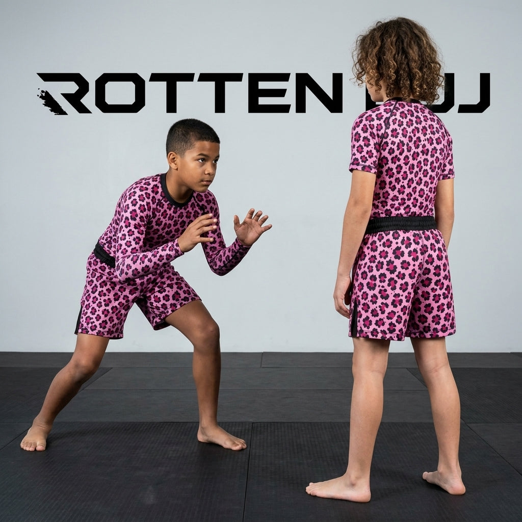 Pink Leopard (kids)— Rashguard + Shorts Set